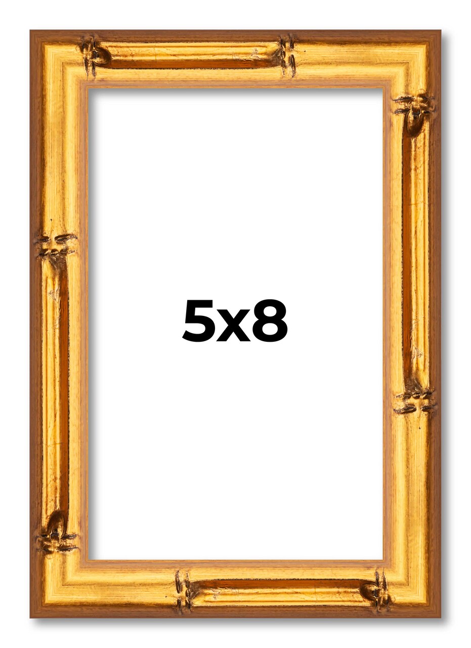 5x8 Bamboo Picture Frame with UV-Resistant Acrylic & Acid Free Backing, Available in 4 Finishes - Brown, Black, Gold, and Natural